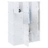  Storage Cube Organiser with 12 Cubes and Hanging Rods PP Colour white Number of 12 