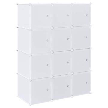 Storage Cube Organiser with 12 Cubes & Hanging Rods - Hipomarket