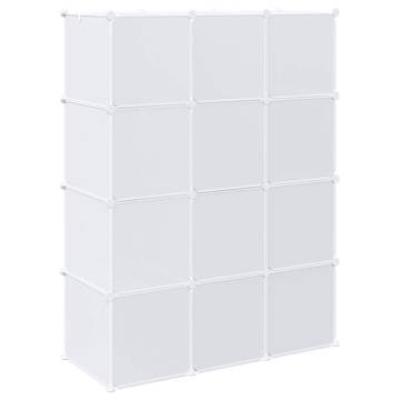 Storage Cube Organiser with 12 Cubes & Hanging Rods - Hipomarket