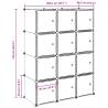 Storage Cube Organiser with 12 Cubes & Hanging Rods - Hipomarket