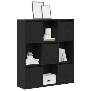 Stylish Black Oak Bookcase - 89x24x101.5 cm Engineered Wood