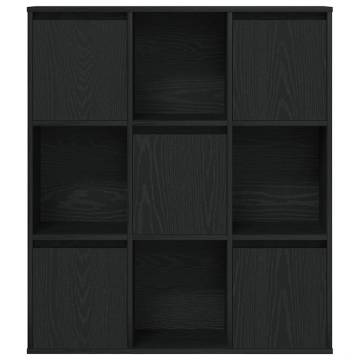 Stylish Black Oak Bookcase - 89x24x101.5 cm Engineered Wood