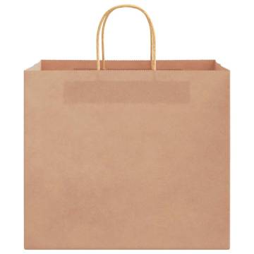 Brown Paper Bags with Handles - 50 Pcs | Sustainable Packaging