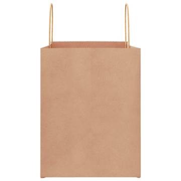 Brown Paper Bags with Handles - 50 Pcs | Sustainable Packaging