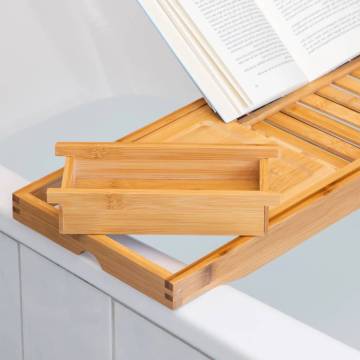 HI Bamboo Adjustable Bath Tray (70-105)x22x4 cm - Upgrade Your Bath