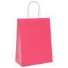 250 Pink Paper Bags with Handles - Eco-Friendly & Durable