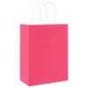 250 Pink Paper Bags with Handles - Eco-Friendly & Durable