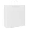 250 White Paper Bags with Handles - Eco-Friendly & Durable