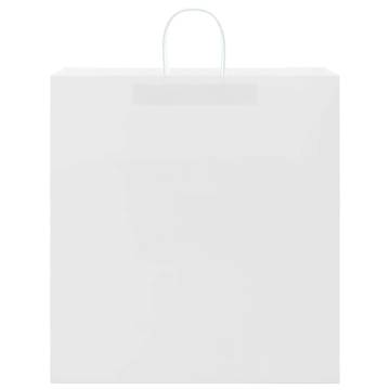 250 White Paper Bags with Handles - Eco-Friendly & Durable