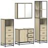 4 Piece Bathroom Furniture Set - Sonoma Oak Engineered Wood