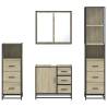 4 Piece Bathroom Furniture Set - Sonoma Oak Engineered Wood