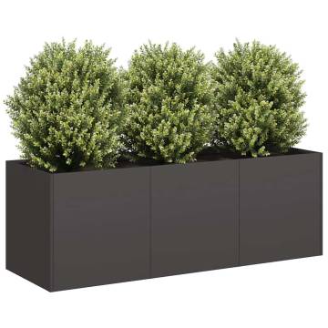 Stylish Black Planter 120x40x40 cm | Durable Cold-Rolled Steel