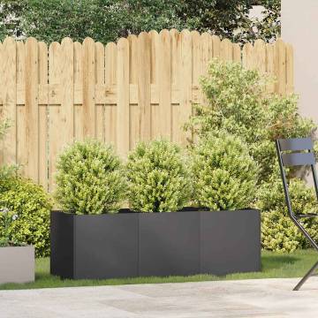 Stylish Black Planter 120x40x40 cm | Durable Cold-Rolled Steel