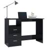 Sleek High Gloss Black Desk with Drawers | 110x50x76 cm