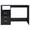 Sleek High Gloss Black Desk with Drawers | 110x50x76 cm