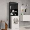 High Gloss Black Washing Machine Cabinet | 64x25.5x190 cm