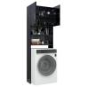 High Gloss Black Washing Machine Cabinet | 64x25.5x190 cm