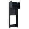 High Gloss Black Washing Machine Cabinet | 64x25.5x190 cm