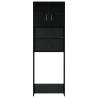 High Gloss Black Washing Machine Cabinet | 64x25.5x190 cm