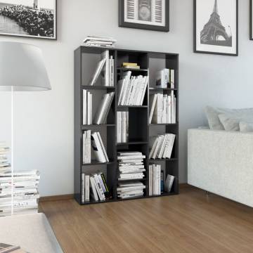 High Gloss Black Room Divider Book Cabinet | 100x24x140 cm