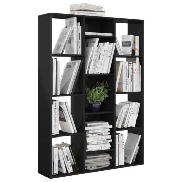 High Gloss Black Room Divider Book Cabinet | 100x24x140 cm