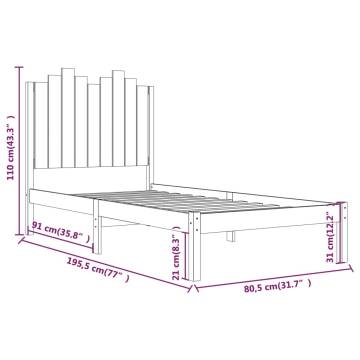 Solid Wood Pine Bed Frame 75x190 cm - Small Single | HipoMarket