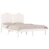 White Solid Wood Bed Frame 140x200 cm - Classic Design