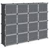 Storage Cube Organiser - 16 Cubes & Doors in Black | HipoMarket