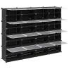 Storage Cube Organiser - 16 Cubes & Doors in Black | HipoMarket