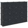 Storage Cube Organiser - 16 Cubes & Doors in Black | HipoMarket