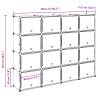 Storage Cube Organiser - 16 Cubes & Doors in Black | HipoMarket