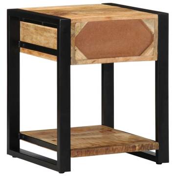 Stylish Solid Mango Wood Side Table - 40x40x50 cm