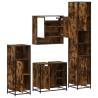 4 Piece Bathroom Furniture Set - Smoked Oak Engineered Wood