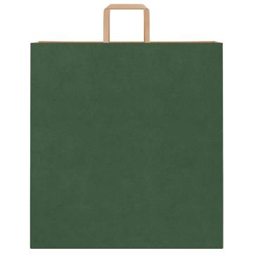 250 Green Paper Bags with Handles - Eco-Friendly & Durable | HipoMarke