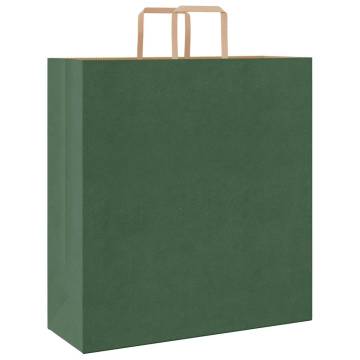 250 Green Paper Bags with Handles - Eco-Friendly & Durable | HipoMarke