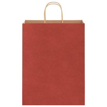 250 Red Paper Bags with Handles - Eco-Friendly & Versatile