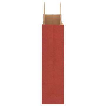 250 Red Paper Bags with Handles - Eco-Friendly & Versatile