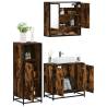  3 Piece Bathroom Furniture Set Smoked Oak Engineered Wood Colour smoked oak Number of 1 