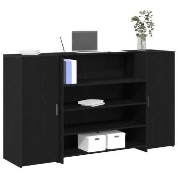 Reception Desk Black Oak - Stylish & Functional Design