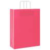 Pink Paper Bags with Handles - 250 Pcs | Sustainable Options