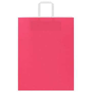 Pink Paper Bags with Handles - 250 Pcs | Sustainable Options