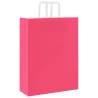 Pink Paper Bags with Handles - 250 Pcs | Sustainable Options