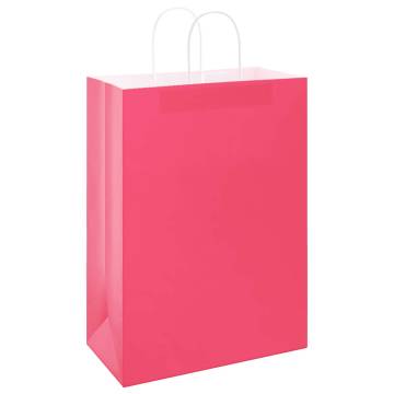 250 Pink Paper Bags with Handles - Eco-Friendly & Versatile