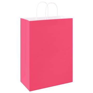 250 Pink Paper Bags with Handles - Eco-Friendly & Versatile