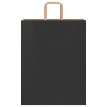 Black Paper Bags 250 pcs with Handles - Eco-Friendly Packaging