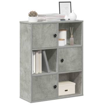 Stylish Concrete Grey Bookcase - Engineered Wood | Hipo Market