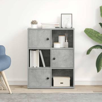 Stylish Concrete Grey Bookcase - Engineered Wood | Hipo Market