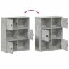 Stylish Concrete Grey Bookcase - Engineered Wood | Hipo Market