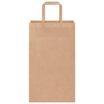 Eco-Friendly Brown Paper Bags - 250 Pcs with Handles