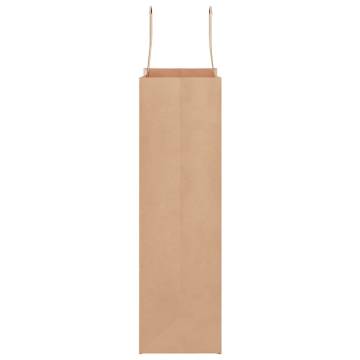 Eco-Friendly Brown Paper Bags - 250 Pcs with Handles